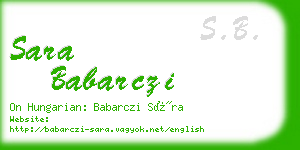 sara babarczi business card